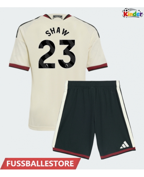 Günstige Manchester United Luke Shaw #23 3rd trikot Kinder 2026-27 Kurzarm (+ Kurze Hosen)